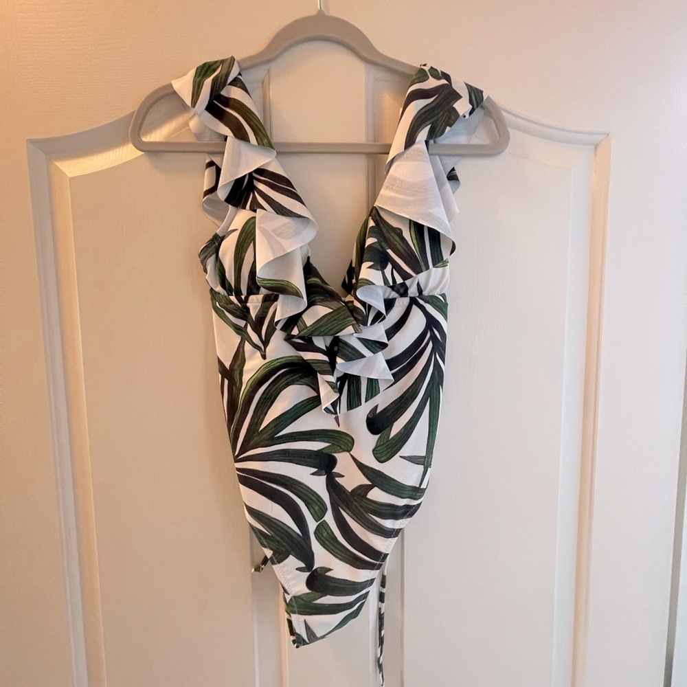 Show Me Your Mumu One Piece Palm Print Swimsuit, Sz. S